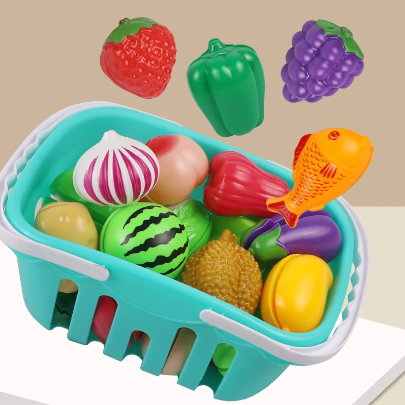 25 PCs Set DIY Fruit Cutting Music Toy Simulation Vegetable Fruit and Vegetable Children's Toy Girl Boy Kitchen Food Set