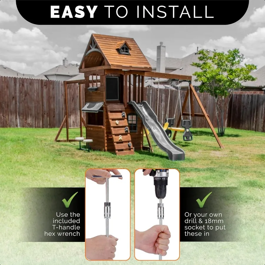 スチール製スクリューアンカー4個セット 12インチ シルバーメタルテントステークス トランポリンアンカーキット スイングセットアンカー 強風耐性