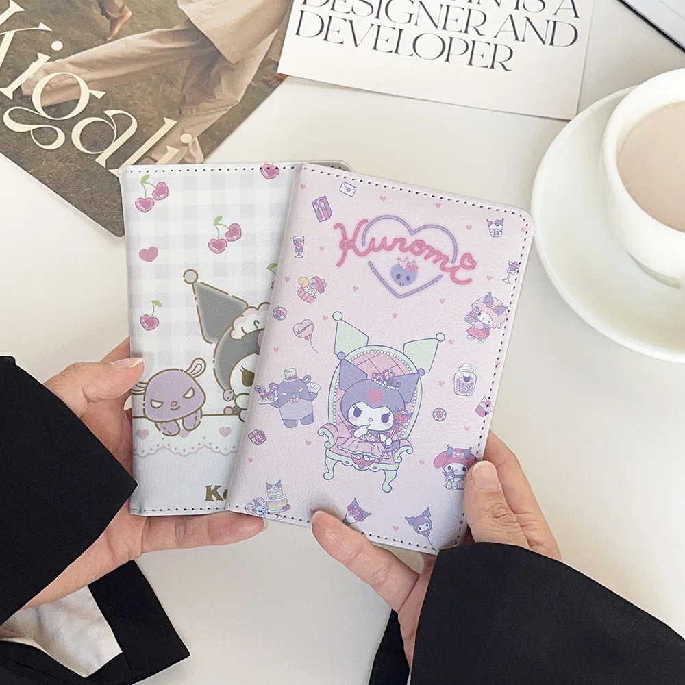 

Kawaii Cute Anime Peripheral Kuromi Sweet Cartoon Certificate Credit Card Passport Journey Storage Bag Couple Festivals Gift