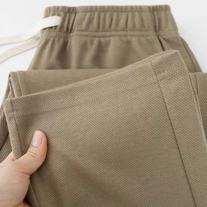 

Khaki Straight Leg Pants Men's Spring Autumn Loose Casual Trousers Heavyweight Sweatpants Youthful Energy Sle High Waist