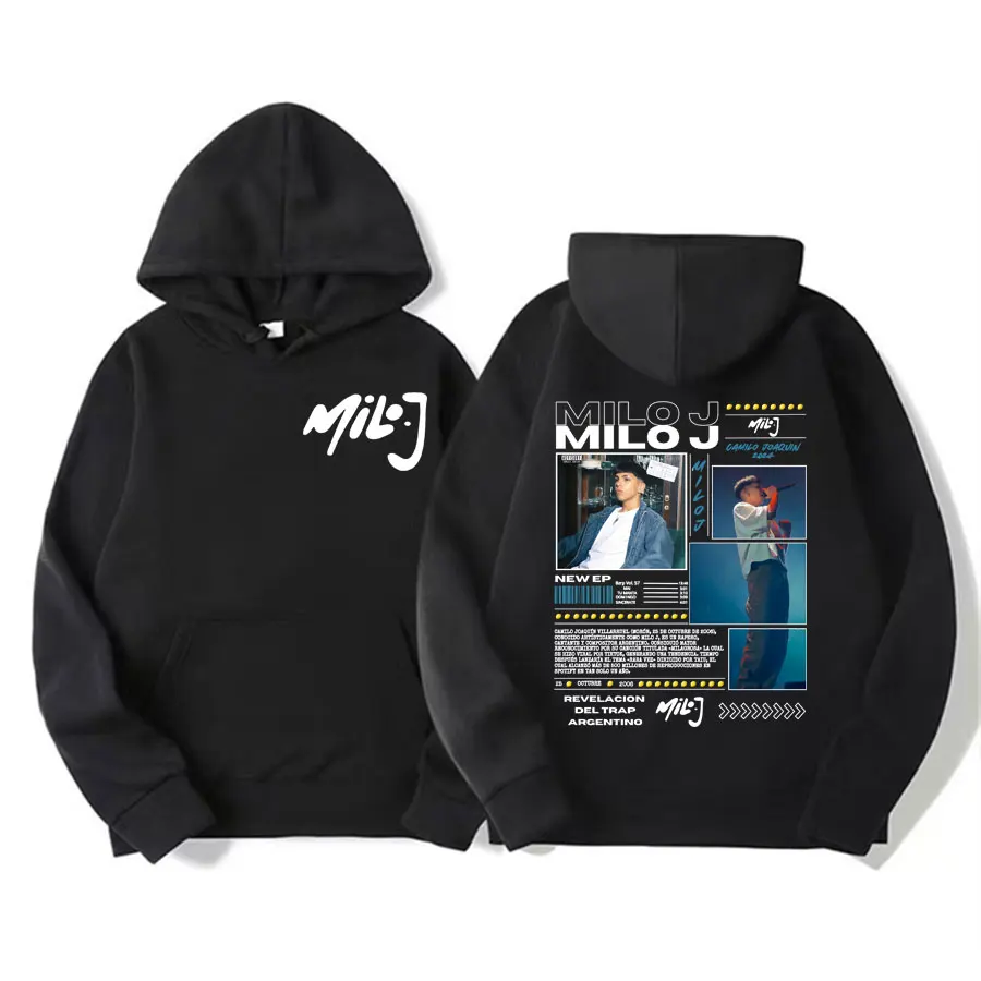 Rapper Milo J 111 Album Tour Graphic Hoodies Men Women Fashion Casual Fleece Oversized Sweatshirt Harajuku Gothic Hip Hop Hoodie