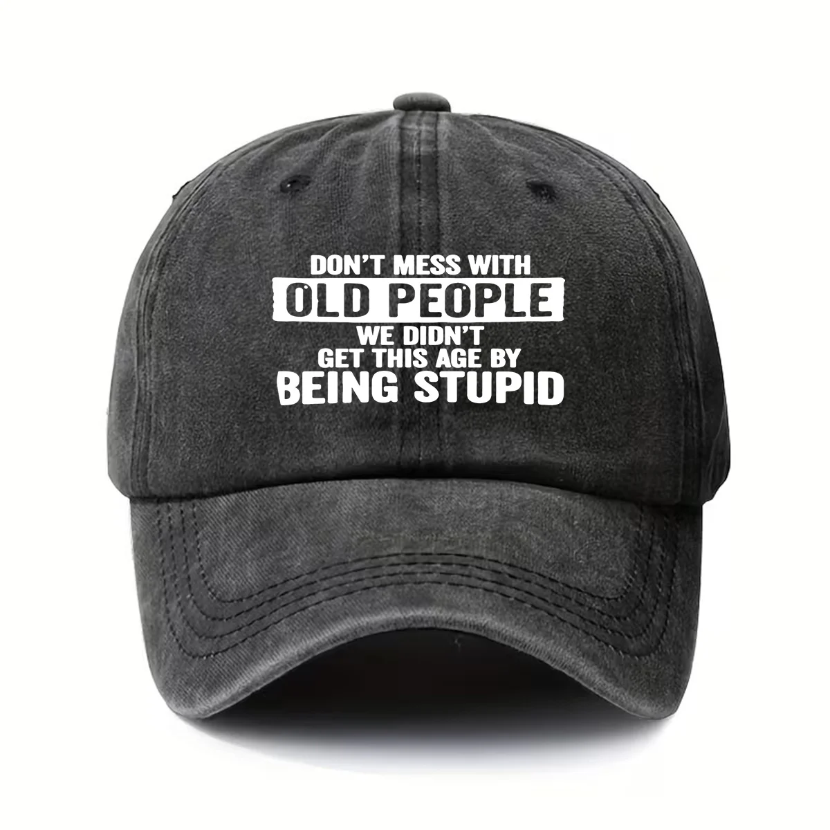 Baseball Cap, Washed and Distressed, Adjustable Size, Stylish Retro, Lightweight Style, with the Fun Slogan 