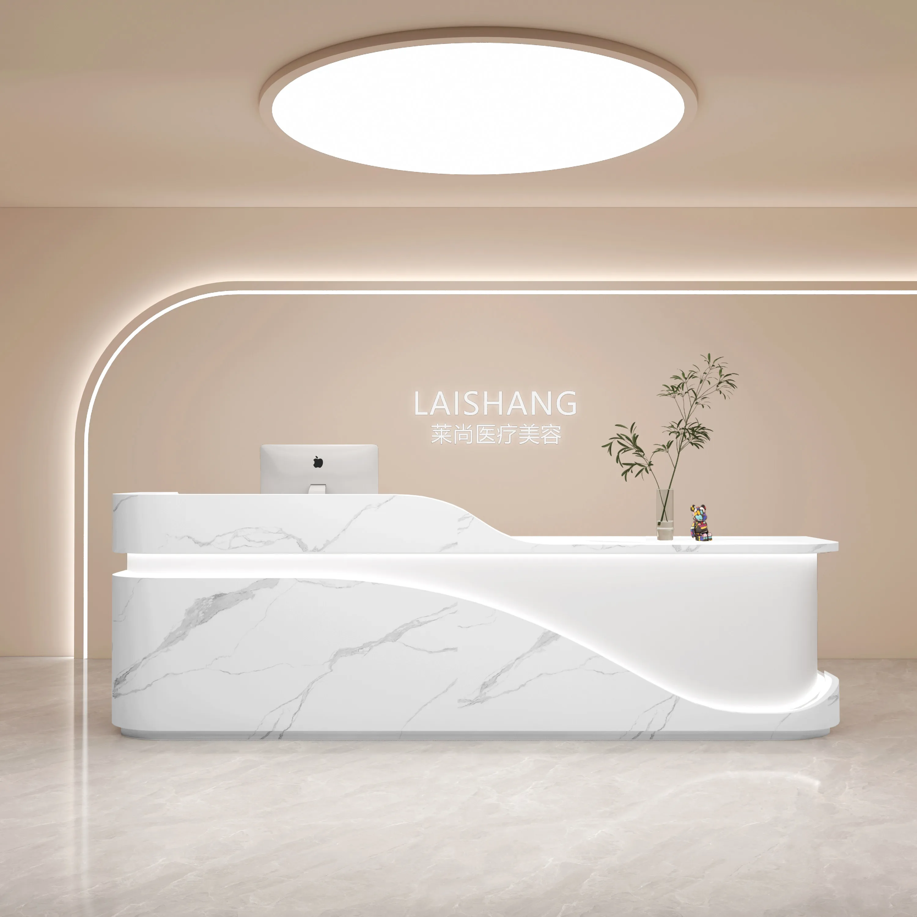 

Nordic High-end Beauty Salon Cashier Desk Modern Minimalist Training Company Front Reception Desk Office Furniture Pulpit FYRD
