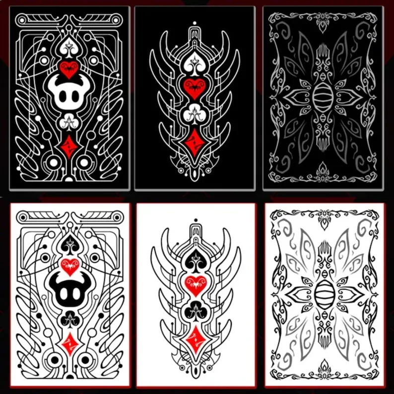 

Black White Hollow Knight Playing Card Set Standard Poker Deck Portable Creative Board Game Gift for Game Fans Party