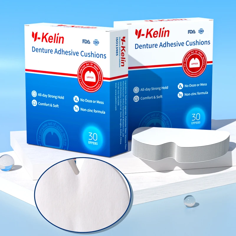 Y-kelin-cojín adhesivo para Dentadura postiza, parte superior, 30 almohadillas