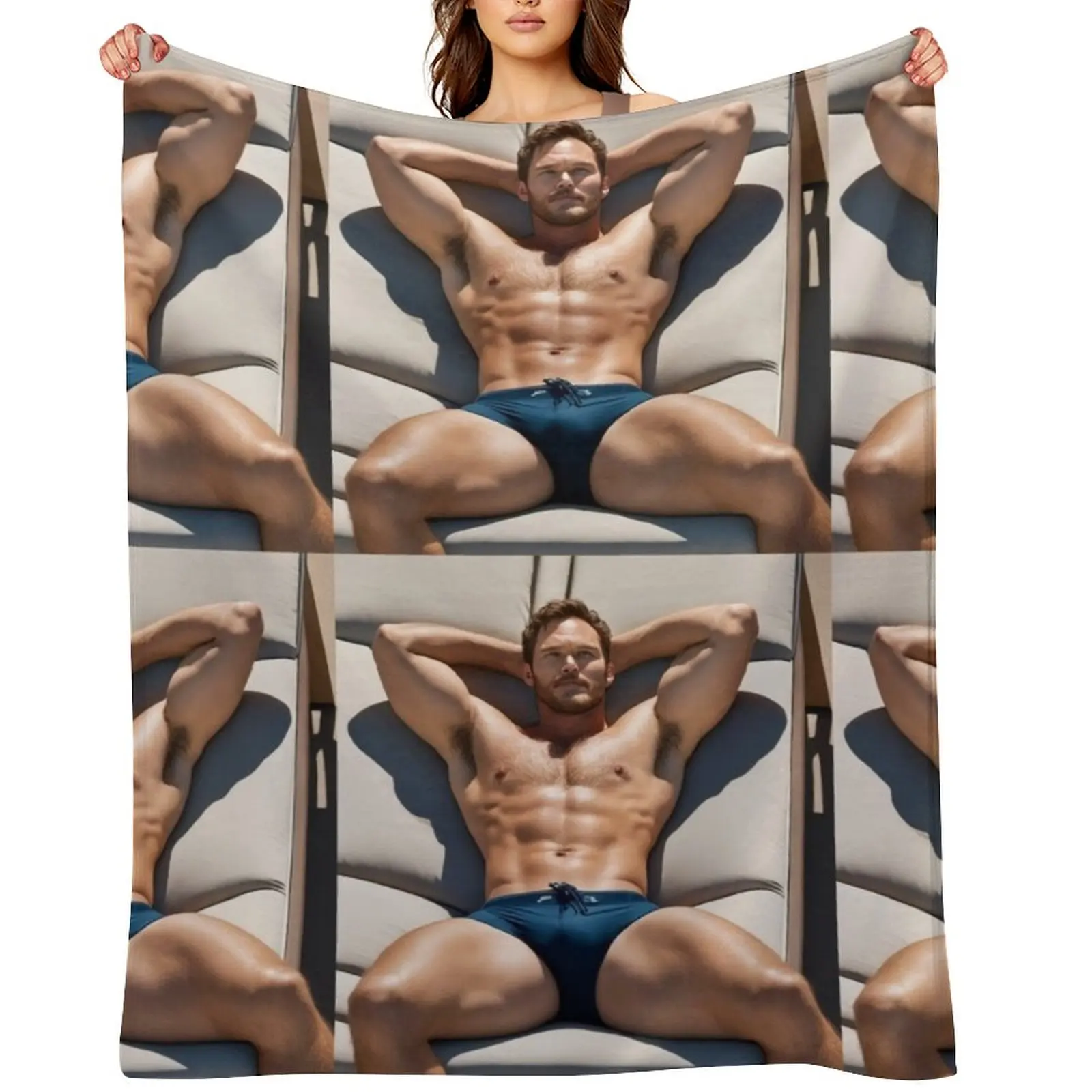 

chris pratt relaxing Throw Blanket Blankets Sofas Of Decoration Giant Sofa for winter Custom Blankets