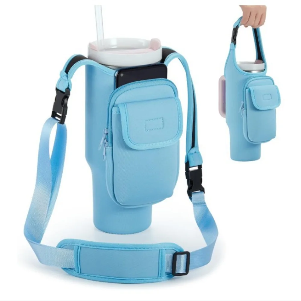 40OZ Water Bottle Holder Bag with Strap Large Capacity Insulating Cup Sleeve Portable Water-resistant Sling Purses for Women Men