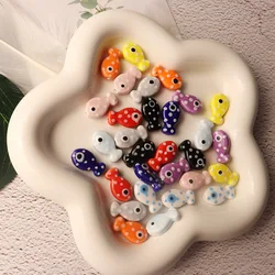 10pcs Fish-shaped Beads Ceramic Spacer Loose Bead For Jewelry Making Findings DIY Bracelet Necklace Accessories