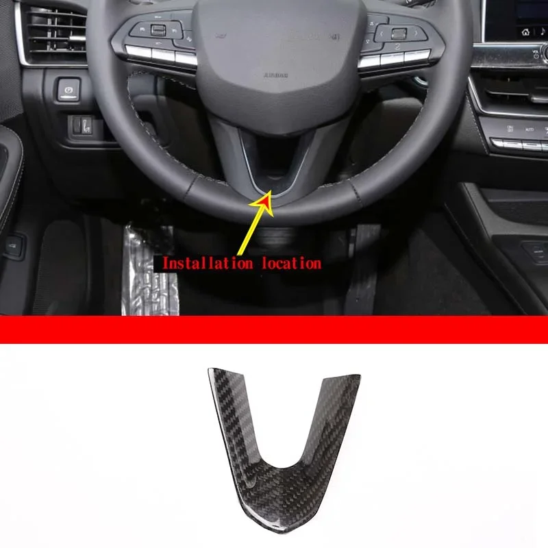 For Cadillac CT5 Real carbon Fiber Car Steering Wheel U-Shaped Frame Decorative Cover Sticker Interior Decoration Accessories