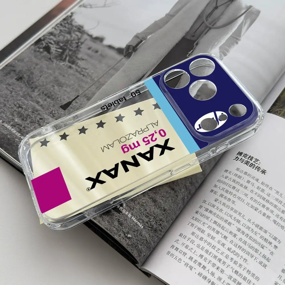 Xanax Propofol البرد حبة جراب هاتف آيفون 17 16 15 14 13 12 برو ماكس زائد لامعة HD غرامة حفرة غطاء شفاف #1