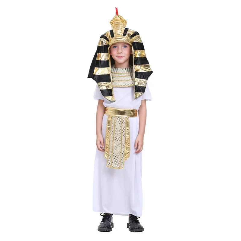 Boy Ancient Egyptian King Pharaoh Historical Theme Party Costume