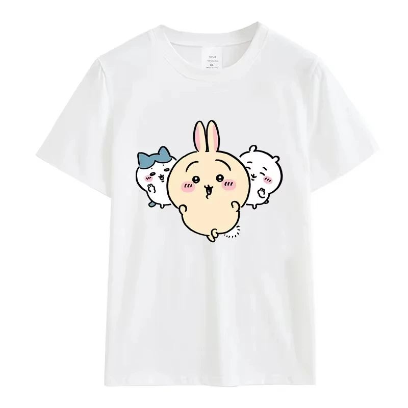 Chiikawa Cartoon Mannen Vrouwen Zomer Katoen Grappige T-shirts Ronde Kraag Kleding Korte Mouw Kleding Klassieke Casual Losse Tops