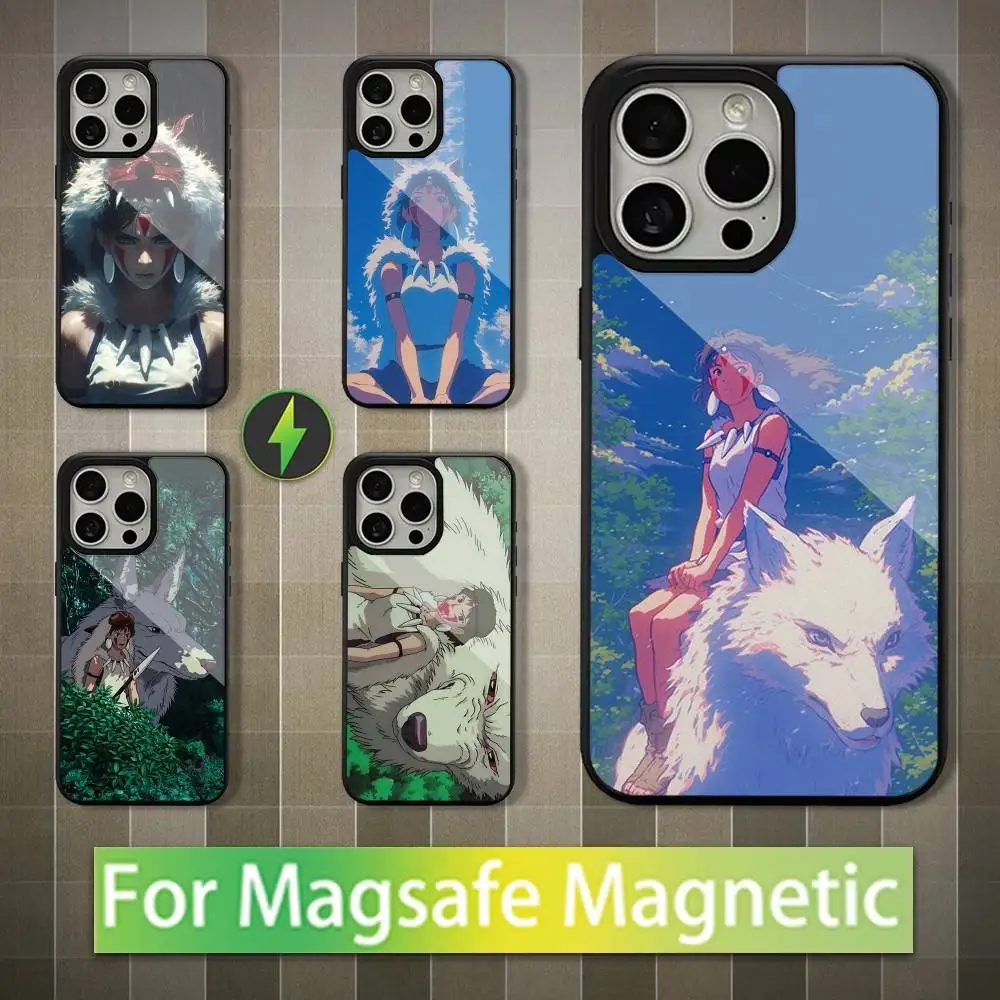 

Cartoon M-Mononoke H-Hime Phone Case For iPhone 16,15,14,13,12,11,Pro,Max,Plus,Mini,Magsafe,Magnetic Wireless Charging Case
