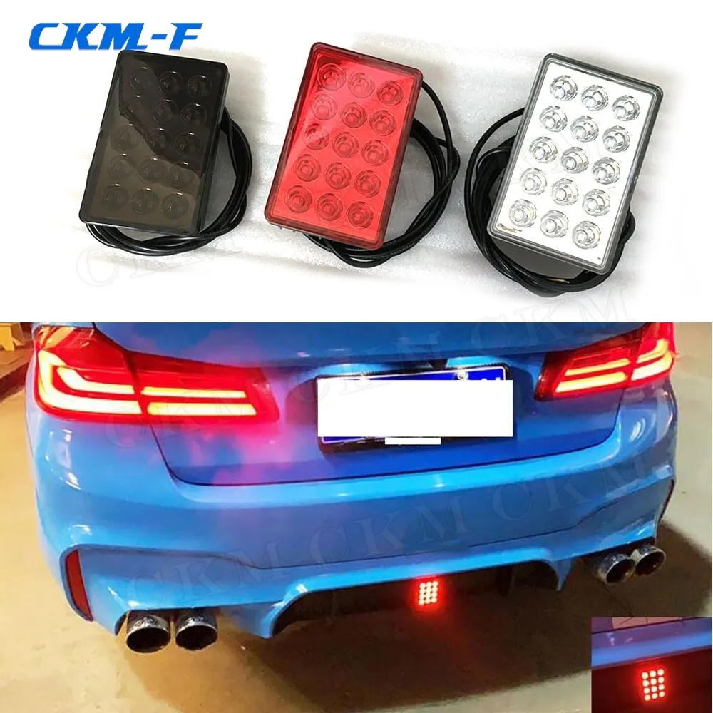 

Car Rear Diffuser Spoiler LED Brake Lights Bumper Cover Pilot Lamp For BMW For Benz For VW Universal Car Red White Black