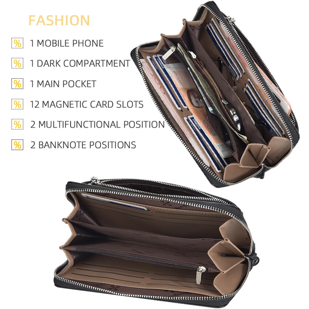 Baellerry Neue Herren-Geldbörse, tragbare Handgelenktasche, große Aufbewahrungstasche, das perfekte Geschenk für Geschäftsleute. – Detail 3