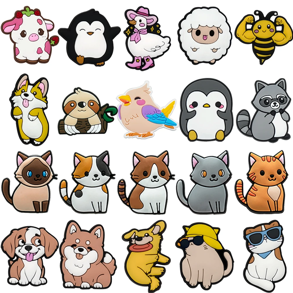 

1/20PCS Cute Animal Shoe Charms Accessories Pins for Women Men Kawaii Style Kids Favor Shoe Decorations Clog Buckle Gifts