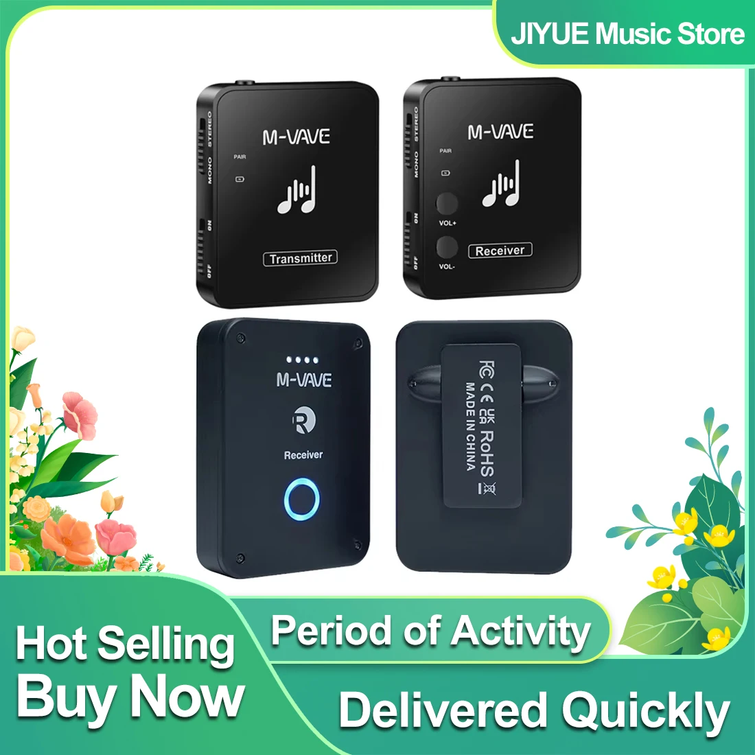 

M-VAVE WP-9 WP-10 Беспроводные наушники-мониторы 2,4G с поддержкой громкости Стерео Моно функция отключения звука Перезаряжаемый передатчик-приемник