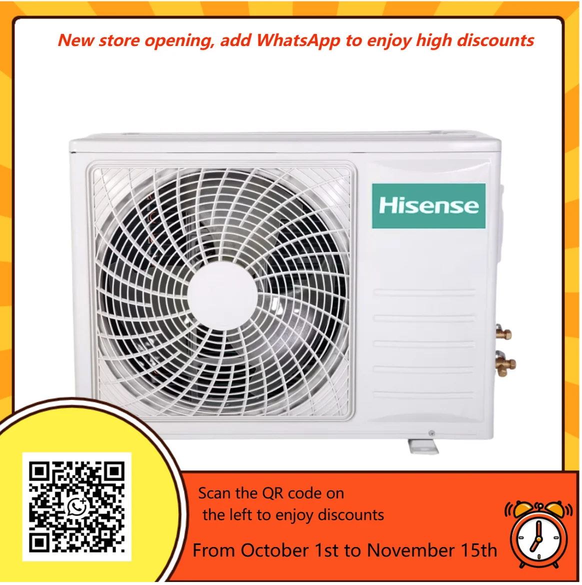 مكيف هواء هايسنس 1.5hp/12000btu عاكس سبليت نوع صغير R32 غاز للاستخدام المنزلي توفير الطاقة التيار المتناوب #1