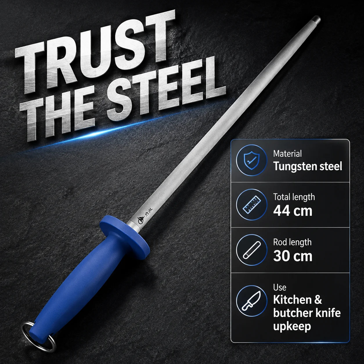 12'' Professional sharpening rod 6000 wire diameter Sharpener Honing Steel bar Kitchen Knife Stainless Steel Sharpening Stick
