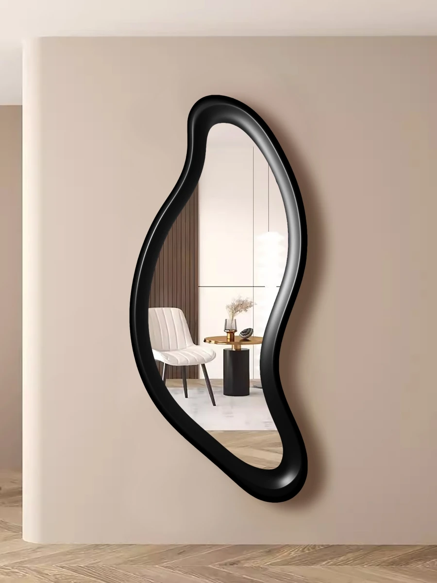 2023 home decoration full-length mirror special-shaped art wall-hung fitting mirror package installation