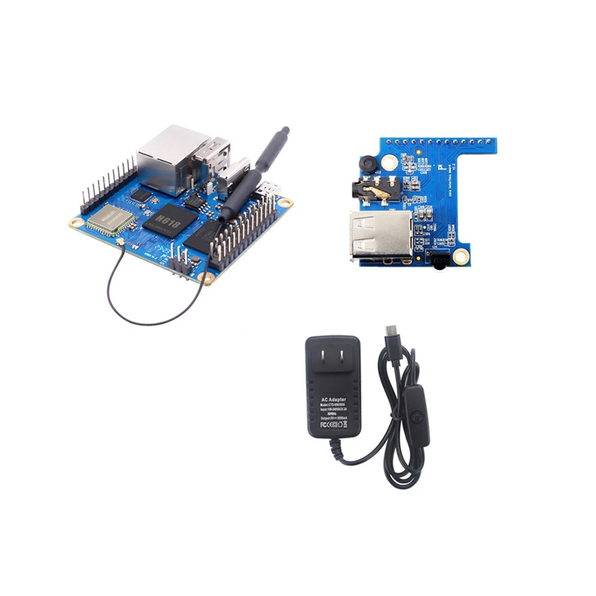 For Orange Pi Zero3 Development Board 4GB Package RAM H618 WiFi5+BT 5.0 Gigabit LAN for Android 12 Debian12 with US Plug