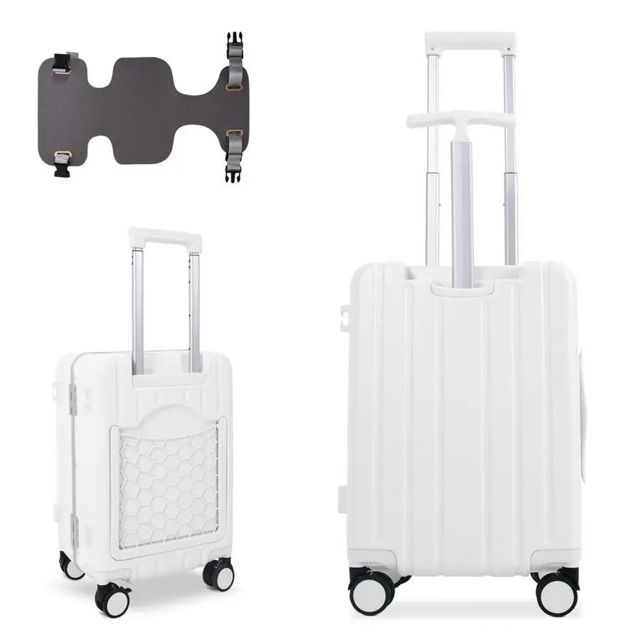 

Inch Underseat Carry On Luggage with Wheels, TSA Approved Ride On Suitcase, Lightweight Kids Rolling Suitcase with Phone Holder,