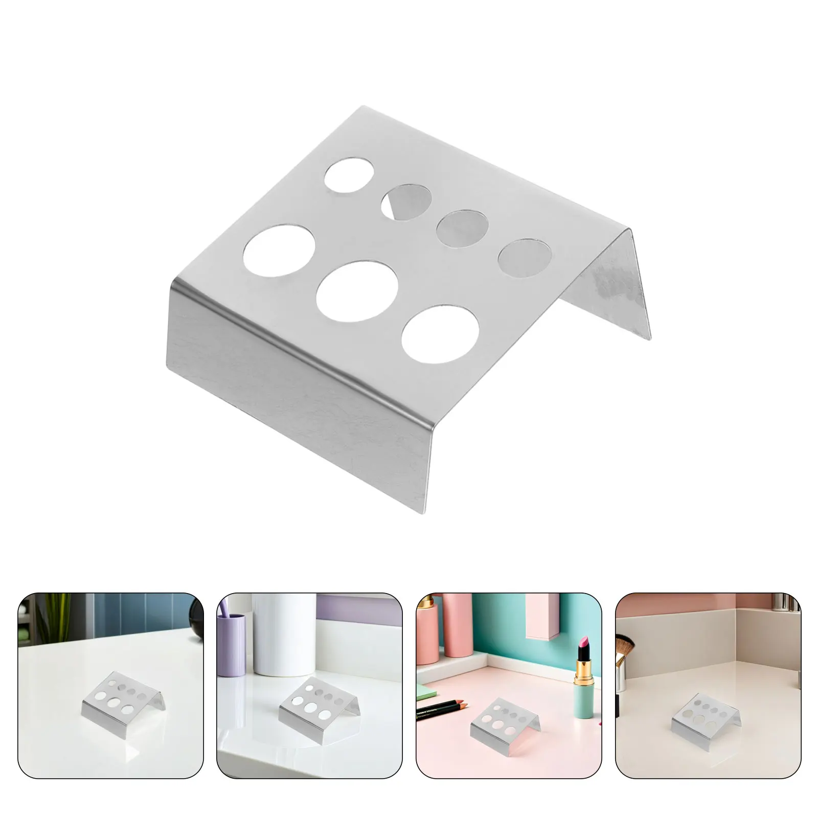 

6Pcs Tattoo Ink Cup Holder Stand Stainless Steel Pigment Organizer 7 Hole Rack for Professional Spill Proof