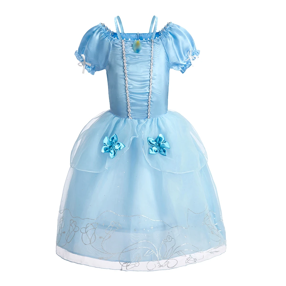 Baju Cosplay Anak perempuan Rapunzel, baju Cosplay anak perempuan lengan pendek, gaun pesta, penampilan panggung, gaun Cosplay anak-anak Halloween