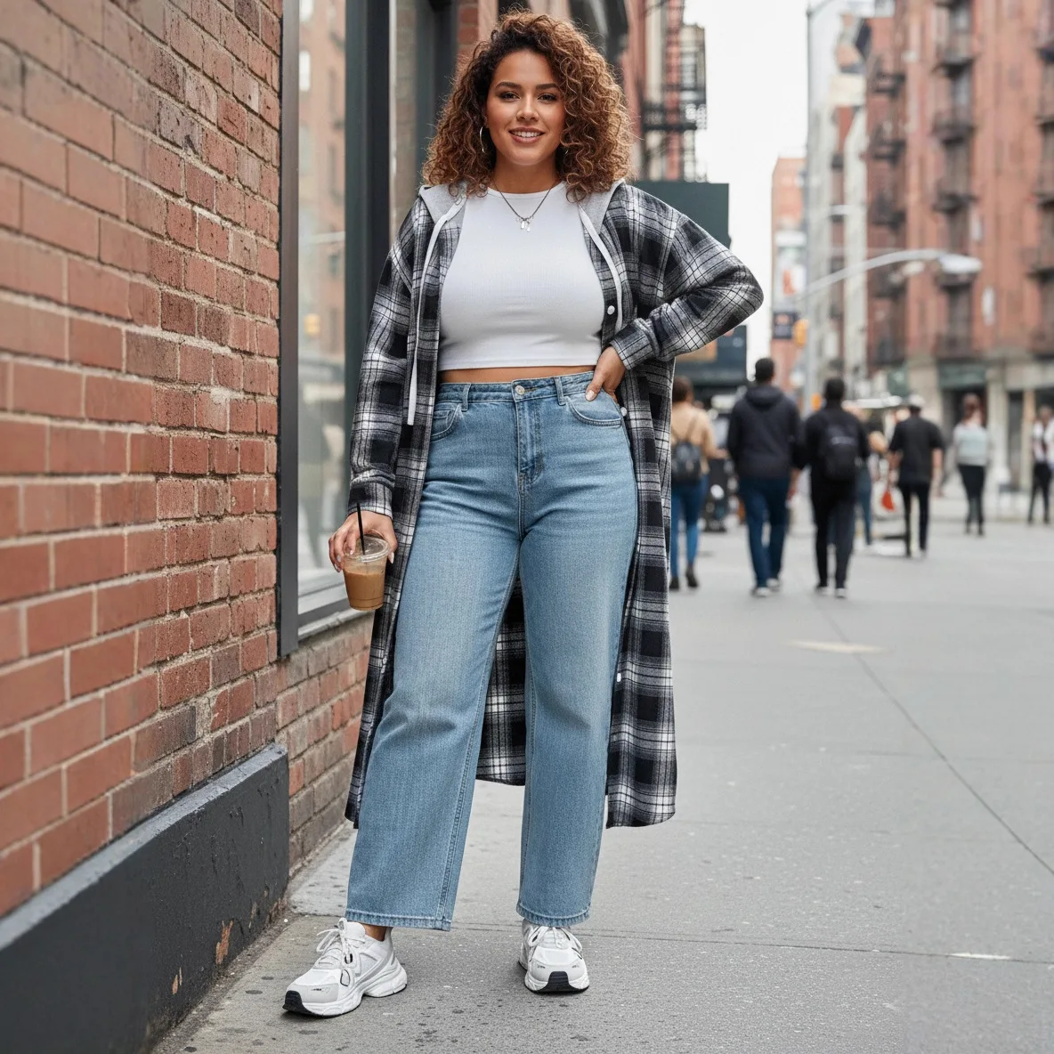 

2025 женская клетчатая рубашка в стиле ретро, кардиган на пуговицах с длинными рукавами, свободные уличные модные повседневные блузки для женщин