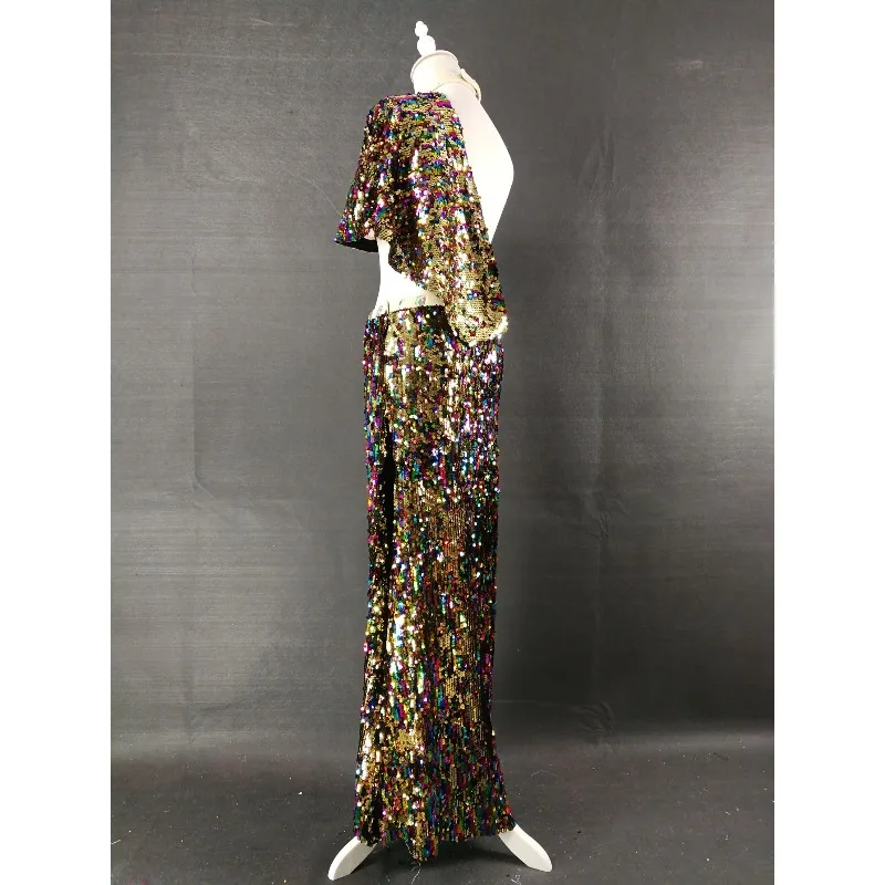 Customized Belly Dance Costumes Super Flash Performance Dress Set