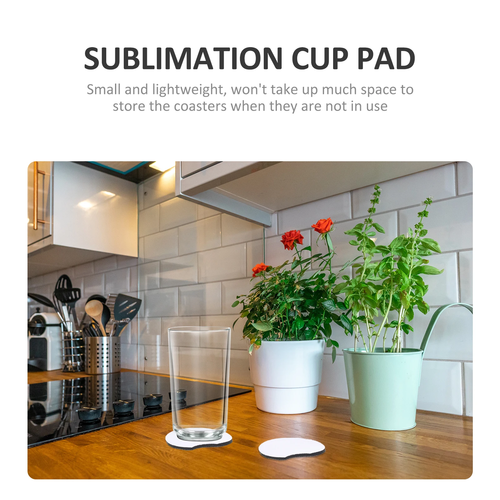 

20Pcs Neoprene Car Cup Mats Sublimation Coaster Blanks Heat Resistant Printable Cup Pads for Car Kitchen Coffee Shop DIY Gifts