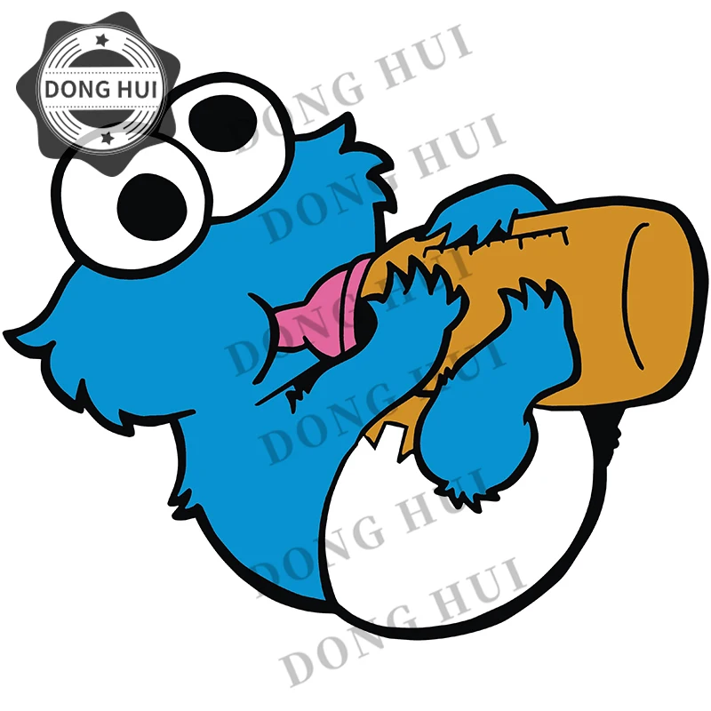 Cookie Monster, Cookie-loving Monster Baby, Car Sticker Motorcycle Trunk Helmet Laptop Skateboard Mug Decal