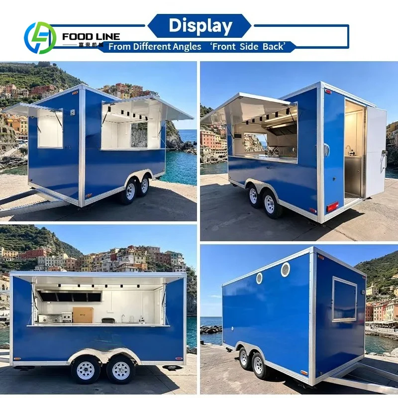 Customized Fully Equipped Craft Beer Mobile Truck DOT CE Certified Commercial Beverage Catering Food Trailer with Ice Machine