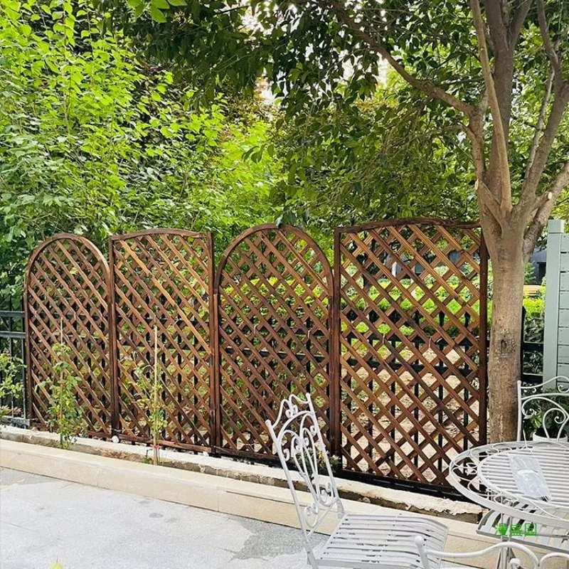 Wooden fence Solid outdoor wooden fence Wall balcony fence Anti-corrosion wooden partition Climbing vine frame Hanging