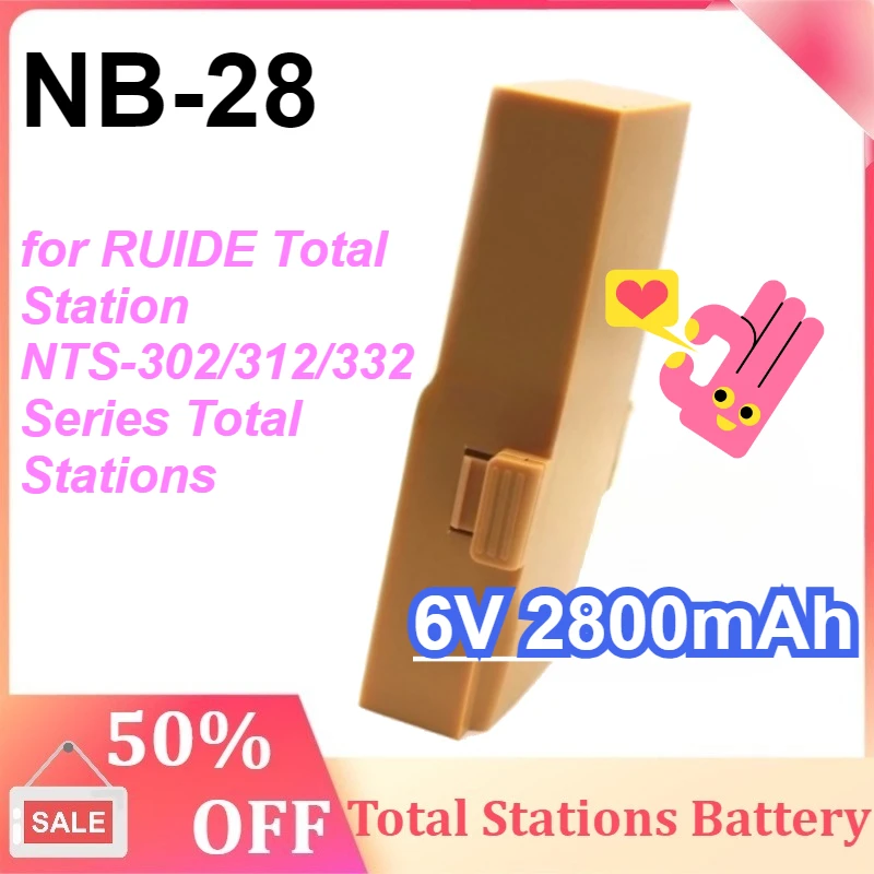 

NB-28 6V 2800mAh for RUIDE Total Station NTS-302/312/332 Series Total Stations Ni-MH Battery