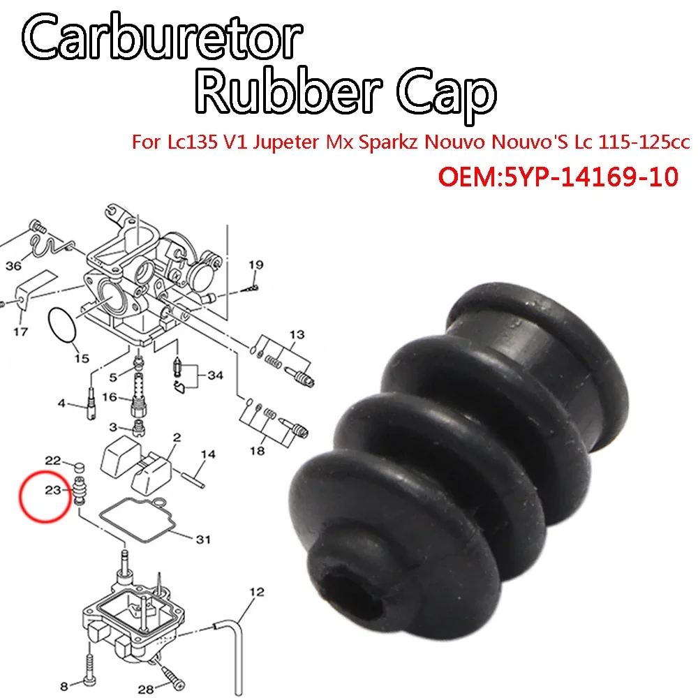 Carburetor Rubber Cap  5YP-14169-10 For Lc135 V1 Jupeter Mx Sparkz Nouvo Nouvo'S Lc 115-125cc