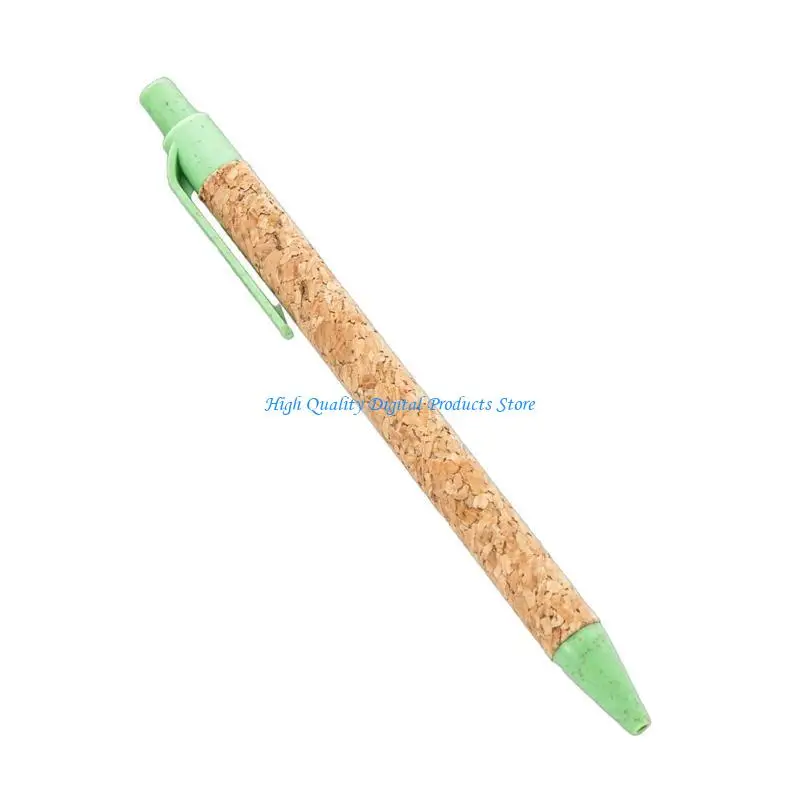 U2JE 10 шт., пробковая шариковая ручка, офисная ручка, гладкая для письма, знак гостя, текстура дерева, шариковая ручка для пресса из пшеничной соломы