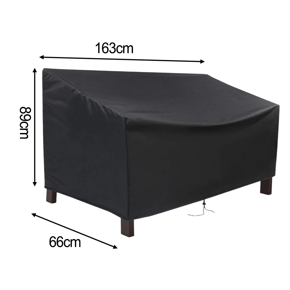 Adjustable Garden Furniture Cover Outdoor Protection 163*66*89cm Waterproof Cover PVC Lining Storage Bag Included
