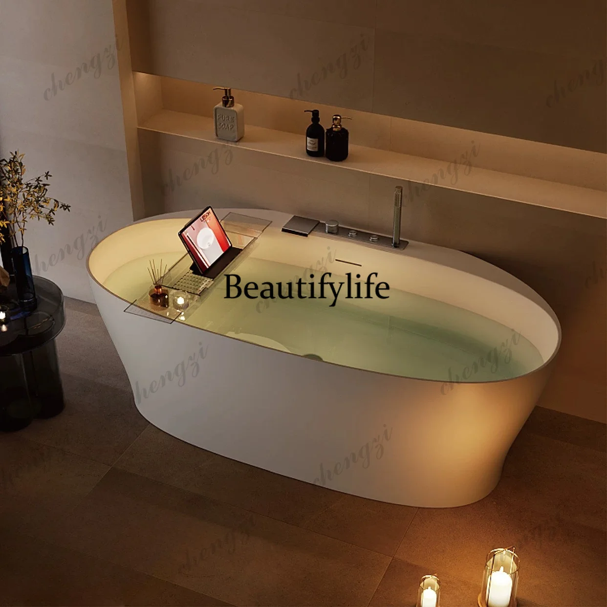 Household wall bed and breakfast villa double bathtub, custom small apartment bathtub