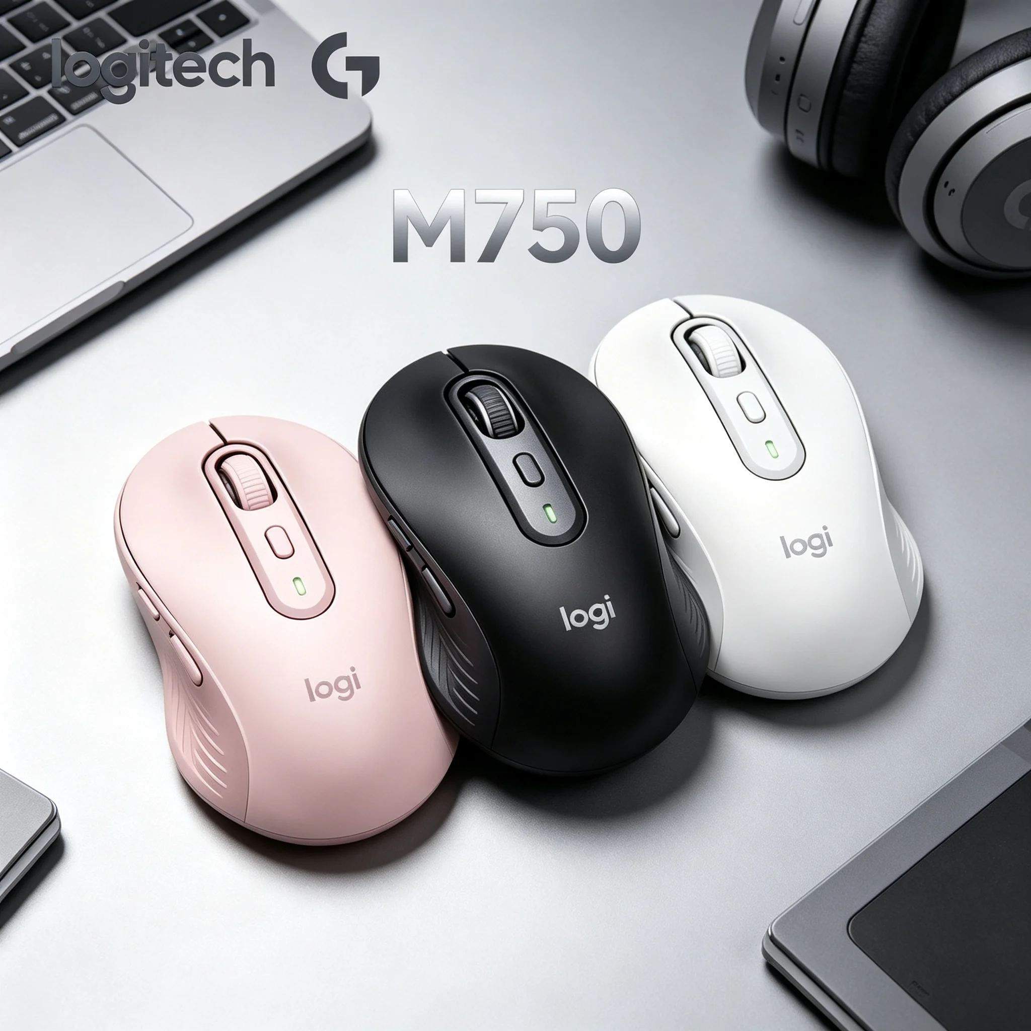 Logitech Signature M750 Wireless Mice Stable Long‑range Connection Quiet Click For Office Work Light Gaming PC