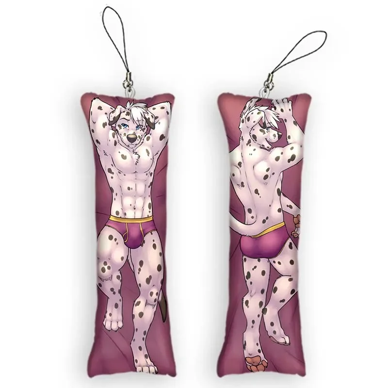 

New Pattern Mini Furry Dakimakura Pendant Anime Diego Keychain Double-Sided Print Hanging Ornament Small Pillow Key Chain Birthd