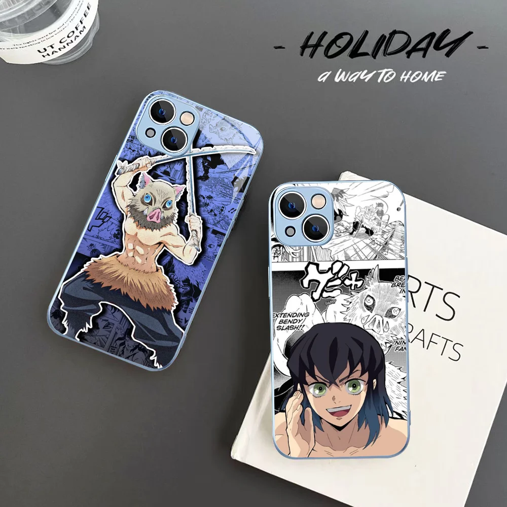 

Hashibira Inosuke Demon Slayer Phone Case For IPhone 14 13 12 Mini 11 Pro XS Max X XR 14 Plus Tempered Glass Cover