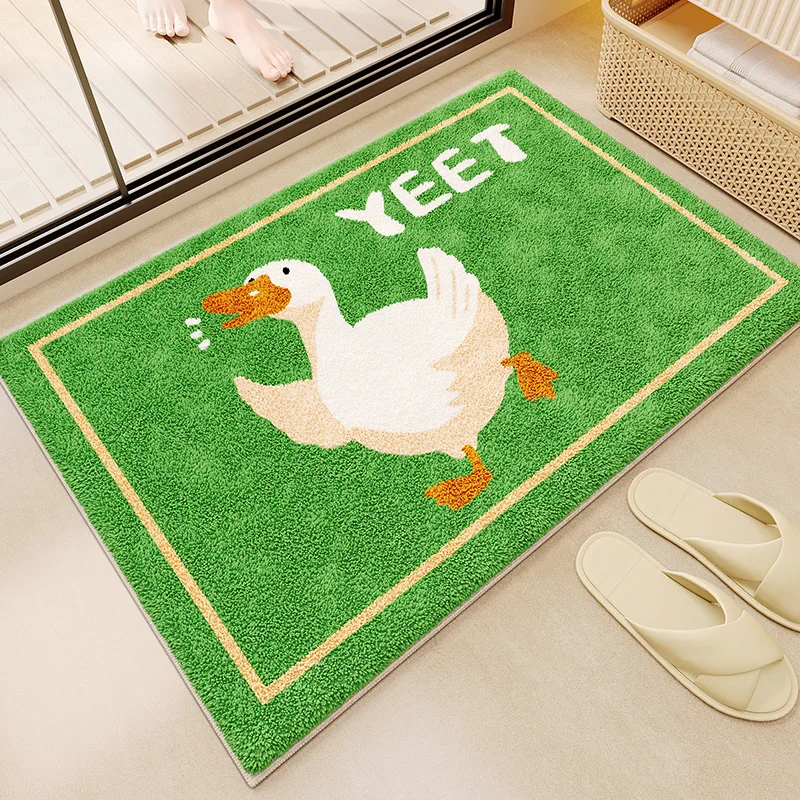 Household bathroom floor mat, bathroom absorbent non-slip mat, imitation cashmere bedroom toilet door foot mat, bathroom carpet