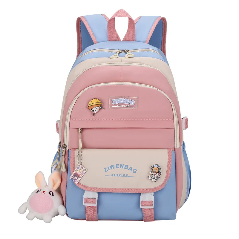 大容量かわいい女性マルチポケットナイロンバックパックイン中学生スクールバッグ女性ガールバックパックラップトップブック