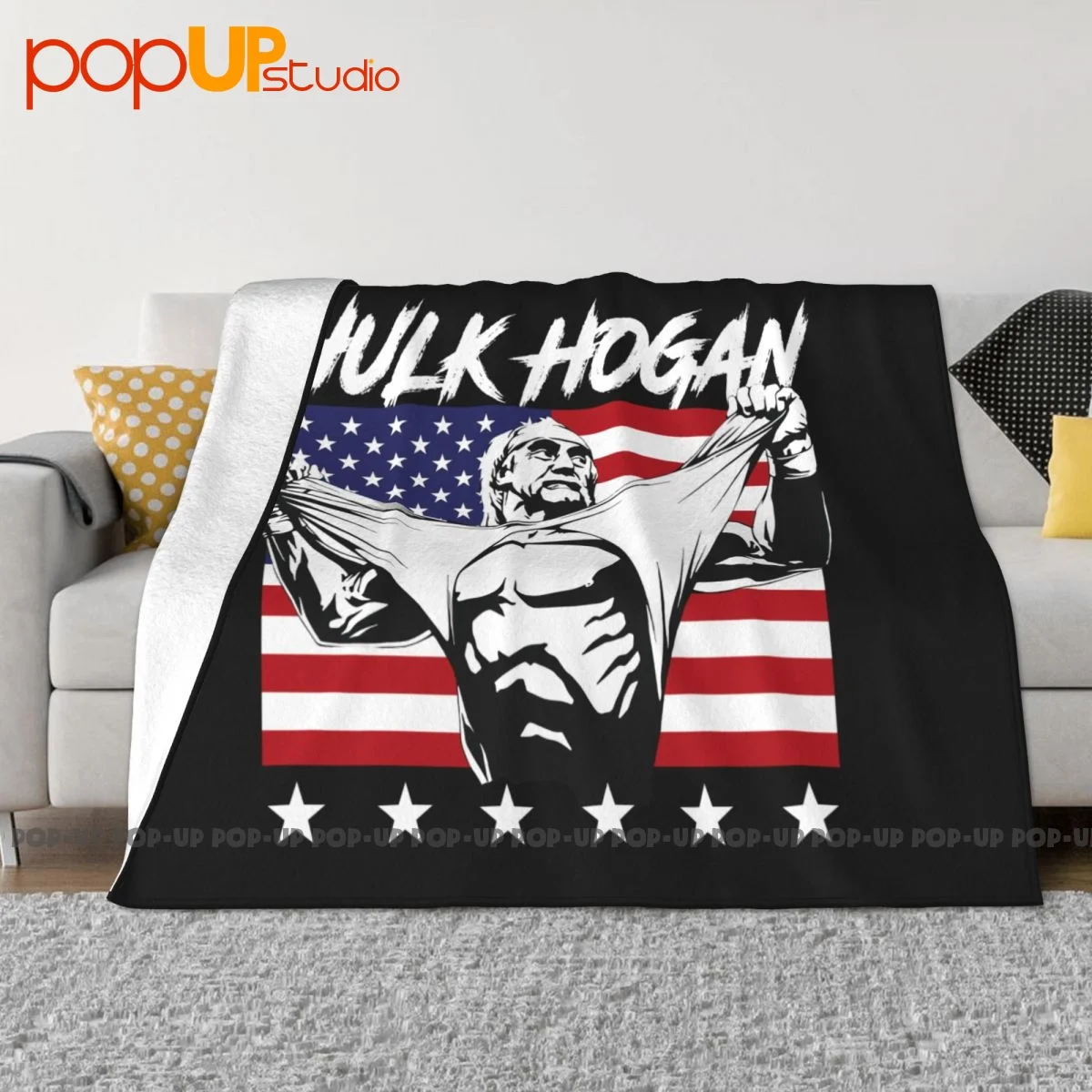 Real American Hulk Hogan Blanket Flannel Breathable Sofa Dedicated