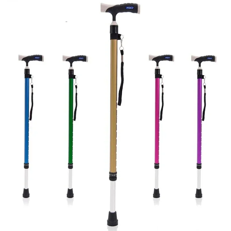 

Telescopic Cane with Adjustable Height - Aluminum Alloy Outdoor Walking Aid, Non-Slip Mobility Crutches for Elderly