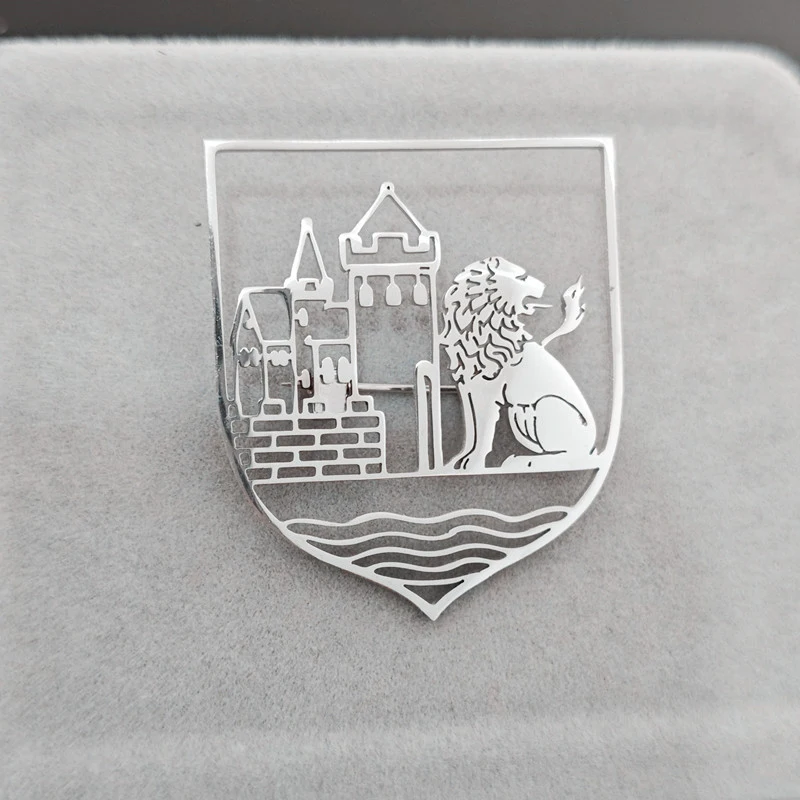 مخصص الفولاذ المقاوم للصدأ شعار بروش مخصص Compay الموظف بروش نادي شعار متجر شعار المضادة للحساسية شارة معدنية هدية الكريسماس #5