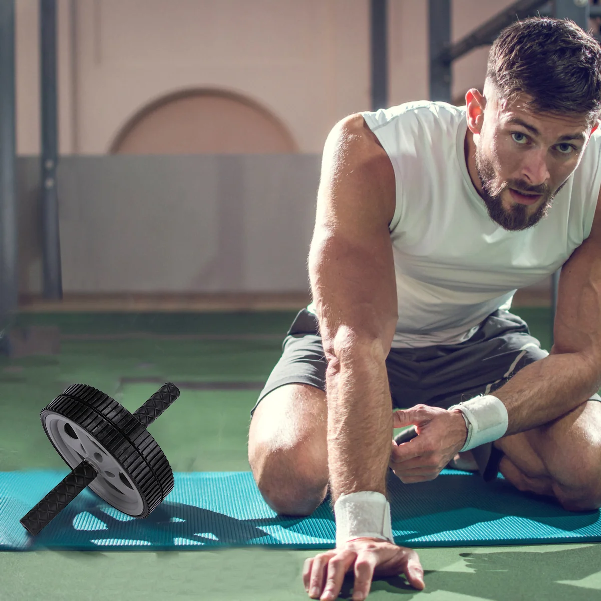 

Ab Roller Wheel Ergonomic Grips Wear-Resistant Fitness Equipment For Home Gym Abdominal Exercise Roller Wheel For Exercise