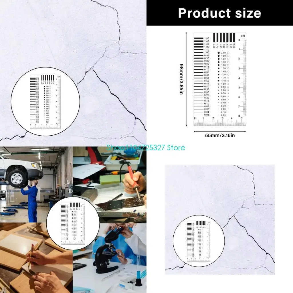 

D8KF Strong Double Side Laminated Crack Comparison Tool Plastic Measurement Cards Easy to Use for Surfaces Flaw Detection