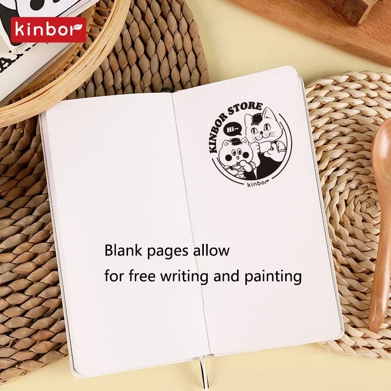Kinber Cute Panda Coffee Cat Weekly Plan Blank Grid HandBook Girl Heart Record Dialy Schedule Planificador Semana Блокнот School
